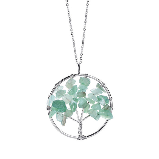 Tree of Life Pendant Necklace Natural Stone Healing Crystal Necklace