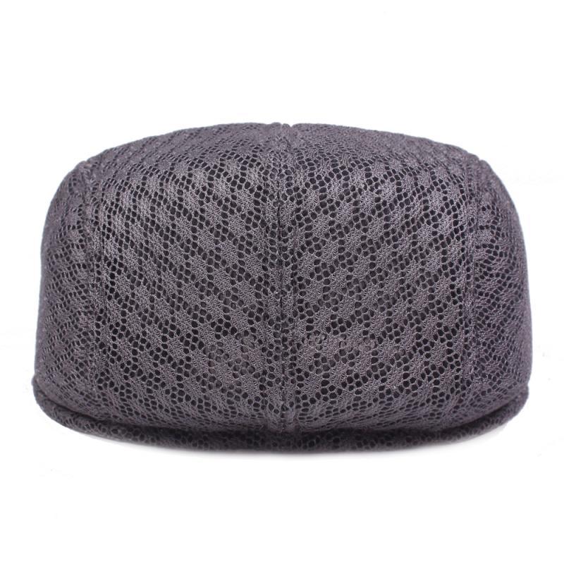 Men's Summer Mesh Beret Hat Spring British Retro Brim Sun Cap