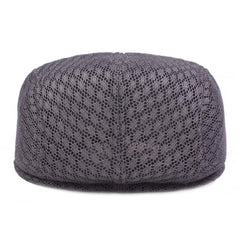 Men's Summer Mesh Beret Hat Spring British Retro Brim Sun Cap