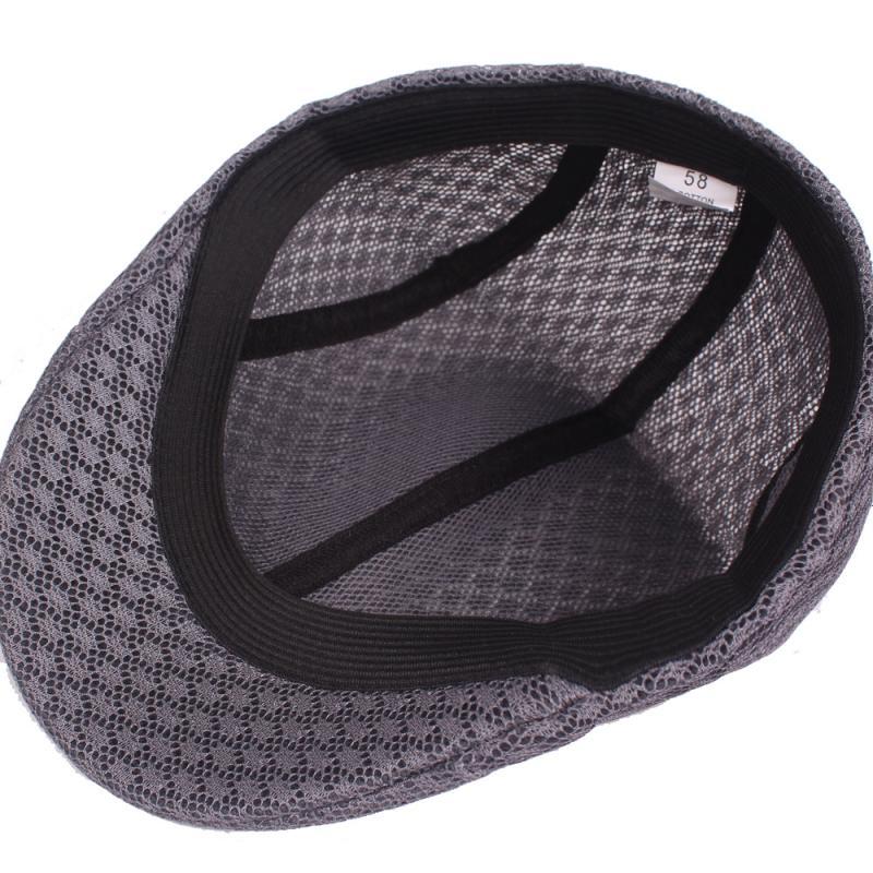 Men's Summer Mesh Beret Hat Spring British Retro Brim Sun Cap