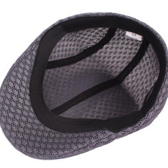 Men's Summer Mesh Beret Hat Spring British Retro Brim Sun Cap
