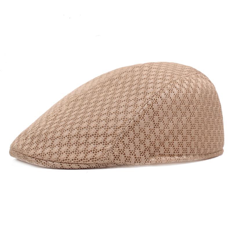 Men's Summer Mesh Beret Hat Spring British Retro Brim Sun Cap