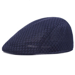 Men's Summer Mesh Beret Hat Spring British Retro Brim Sun Cap