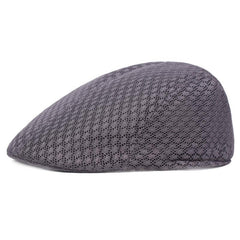 Men's Summer Mesh Beret Hat Spring British Retro Brim Sun Cap