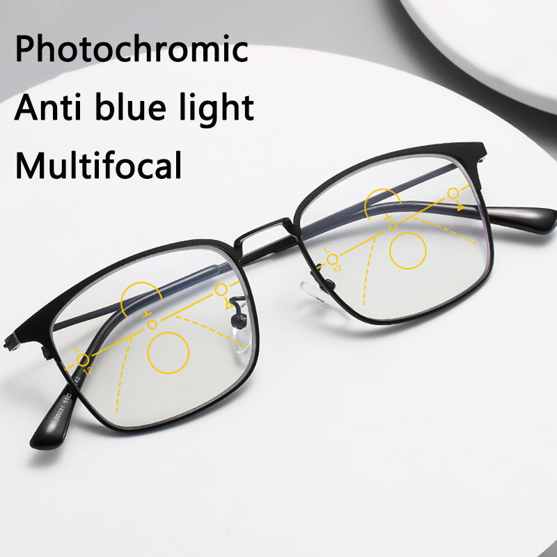 Progressive Bifocal Photochromic Reading Glasses Men Women UV Protection
