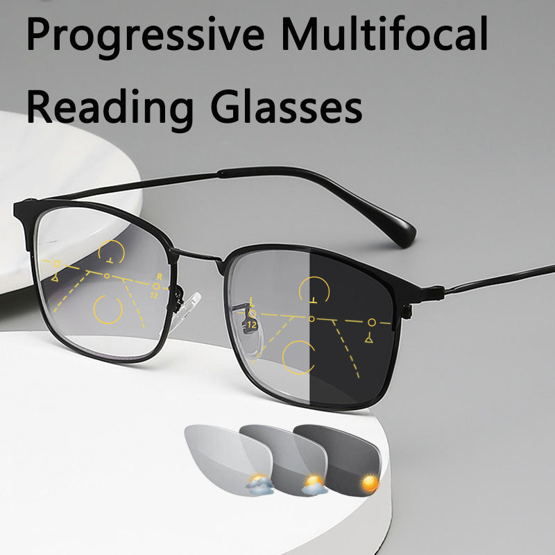 Progressive Bifocal Photochromic Reading Glasses Men Women UV Protection