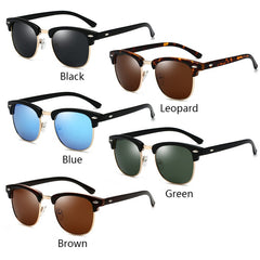 Vintage Polarized Semi Rimless Sunglasses UV400