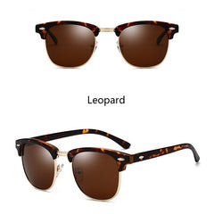 Vintage Polarized Semi Rimless Sunglasses UV400