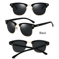 Vintage Polarized Semi Rimless Sunglasses UV400