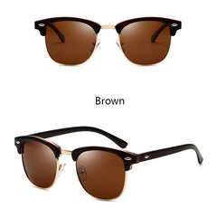 Vintage Polarized Semi Rimless Sunglasses UV400