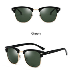 Vintage Polarized Semi Rimless Sunglasses UV400
