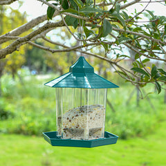 Transparent Glass Box Bird Feeder Acrylic Wild Bird Feeder Hanging Bird Feeder