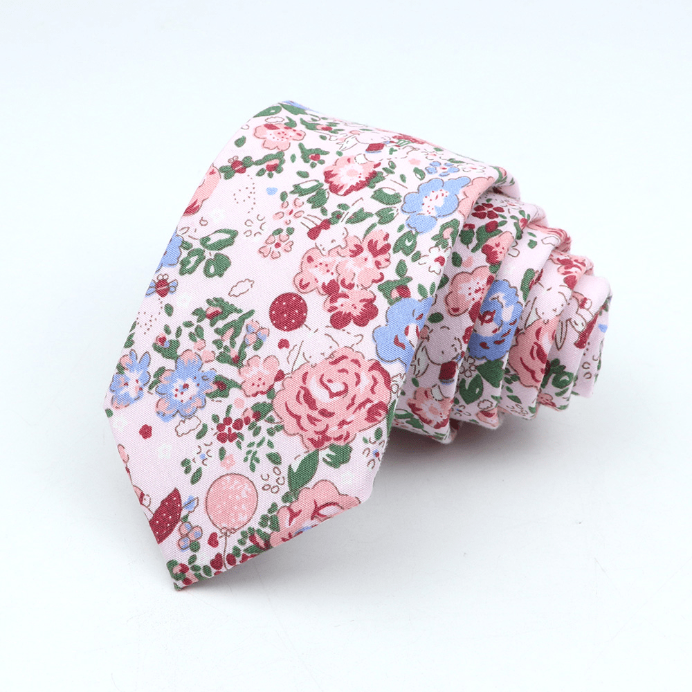 Men's Slim Flower Cotton Necktie