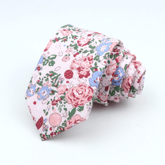Men's Slim Flower Cotton Necktie