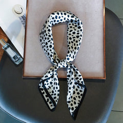 Leopard Print Neckerchief Silk Square Scarf Bandana Head Wrap