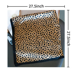 Leopard Print Neckerchief Silk Square Scarf Bandana Head Wrap