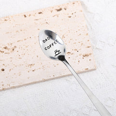 Dad's Coffee Hand Stamped Spoon Father's Gift Dad Birthday