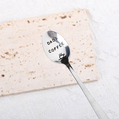 Dad's Coffee Hand Stamped Spoon Father's Gift Dad Birthday