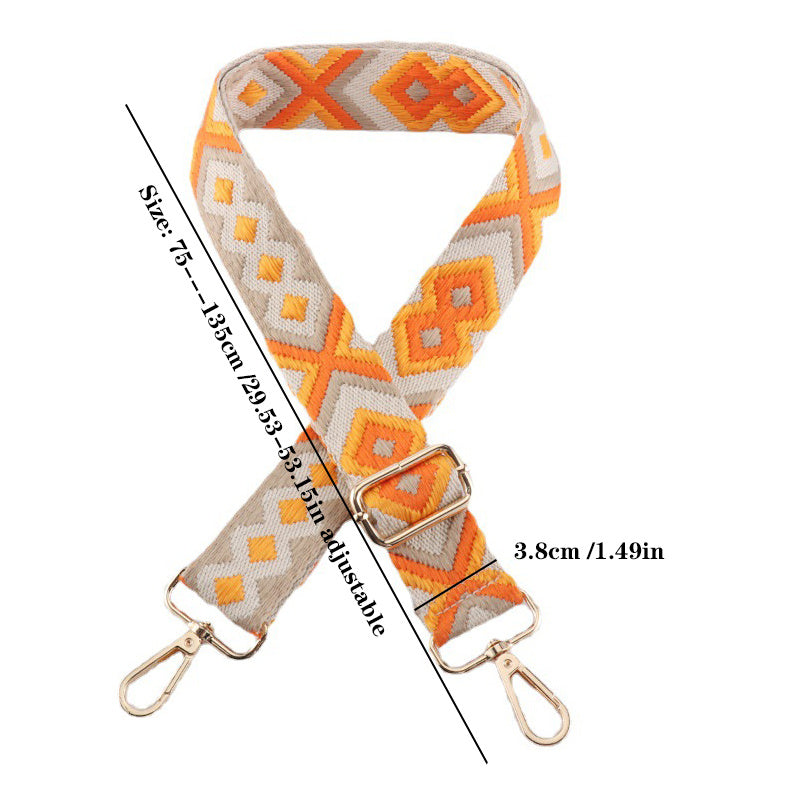 Vintage Pattern Bag Strap Wide Adjustable Strap