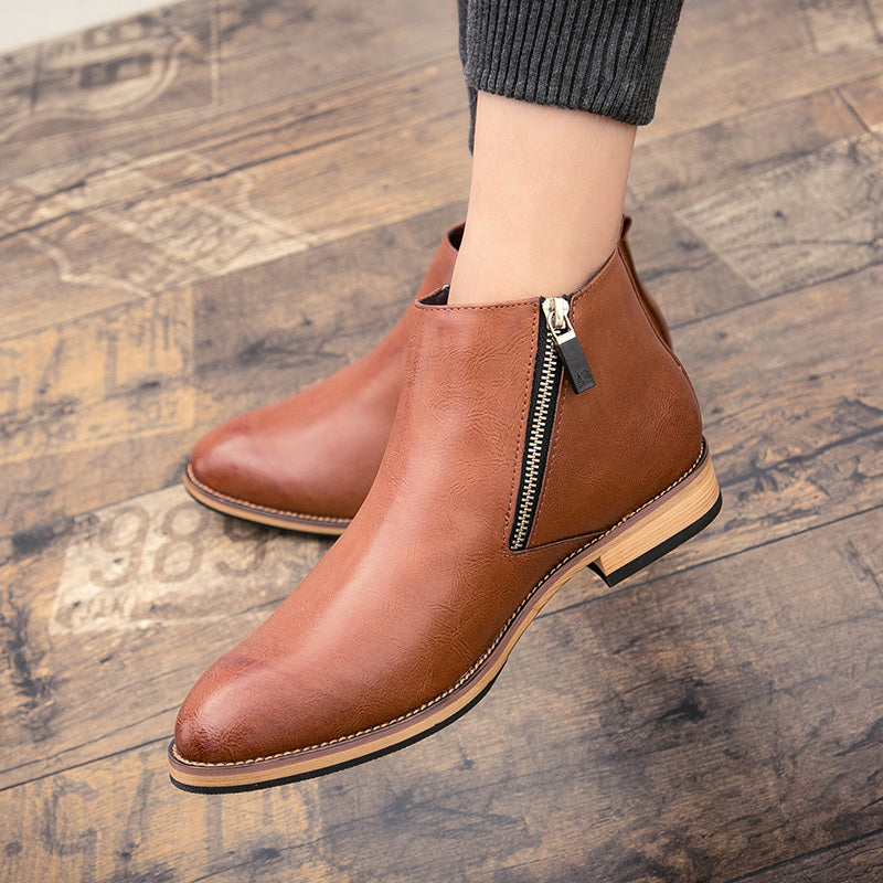 Men's Lightweight Waterproof Chelsea Boots with Slide Zipper