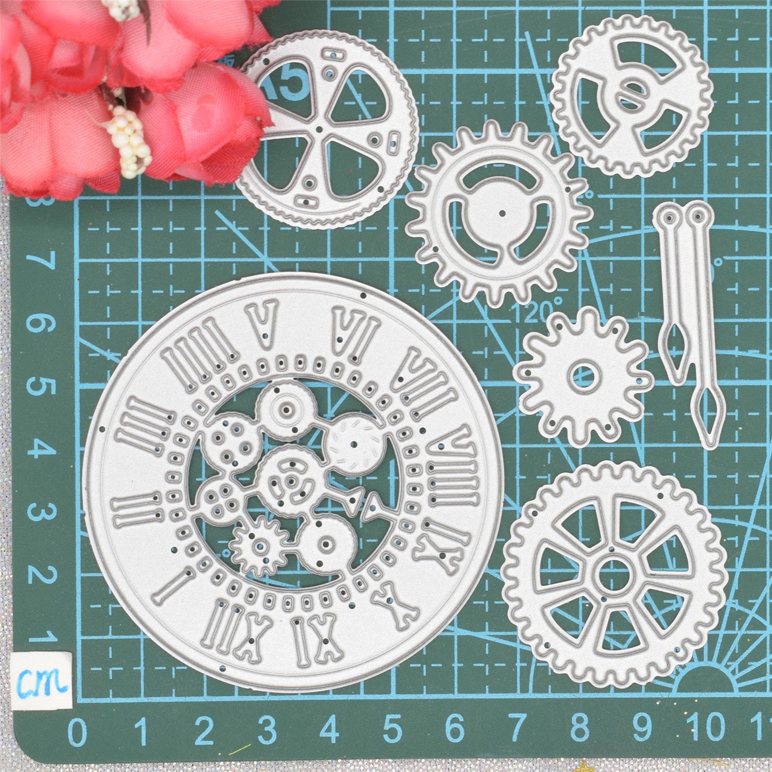Gear Clock Metal Cutting Dies Stencils for DIY Greeting Cards