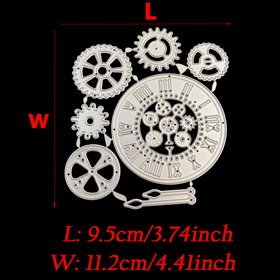 Gear Clock Metal Cutting Dies Stencils for DIY Greeting Cards