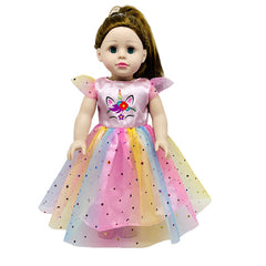Unicorn Pattern Yarn Skirt Doll Dress for 18 Inch Dolls
