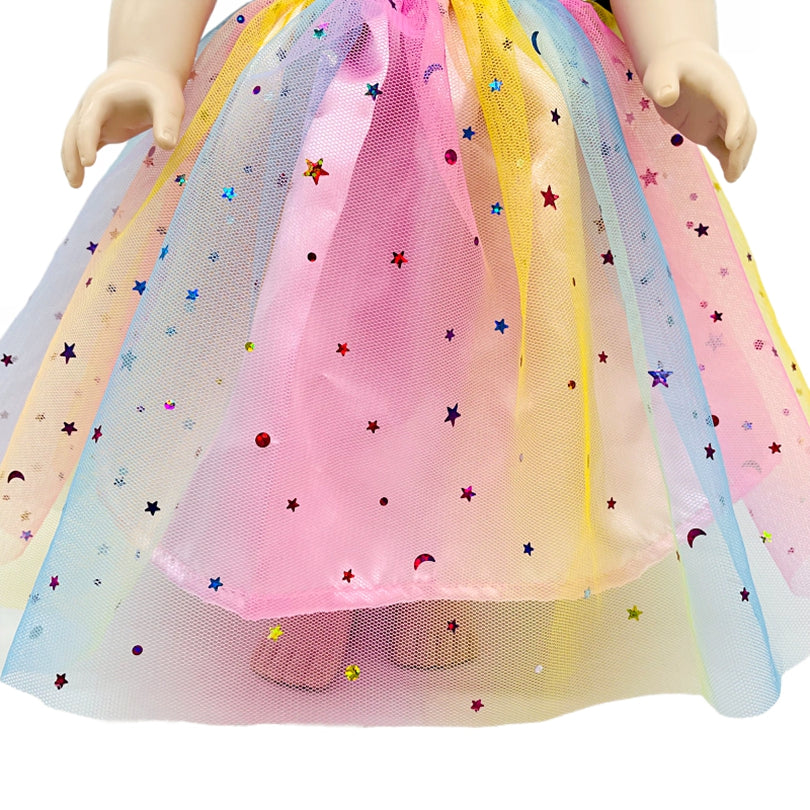 Unicorn Pattern Yarn Skirt Doll Dress for 18 Inch Dolls