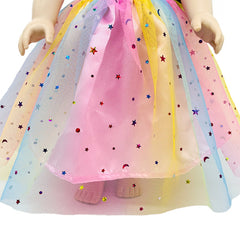 Unicorn Pattern Yarn Skirt Doll Dress for 18 Inch Dolls