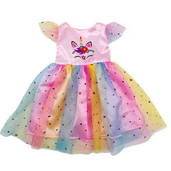 Unicorn Pattern Yarn Skirt Doll Dress for 18 Inch Dolls