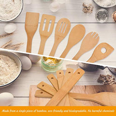 6pc Bamboo Shovel Cooking Utensils Set
