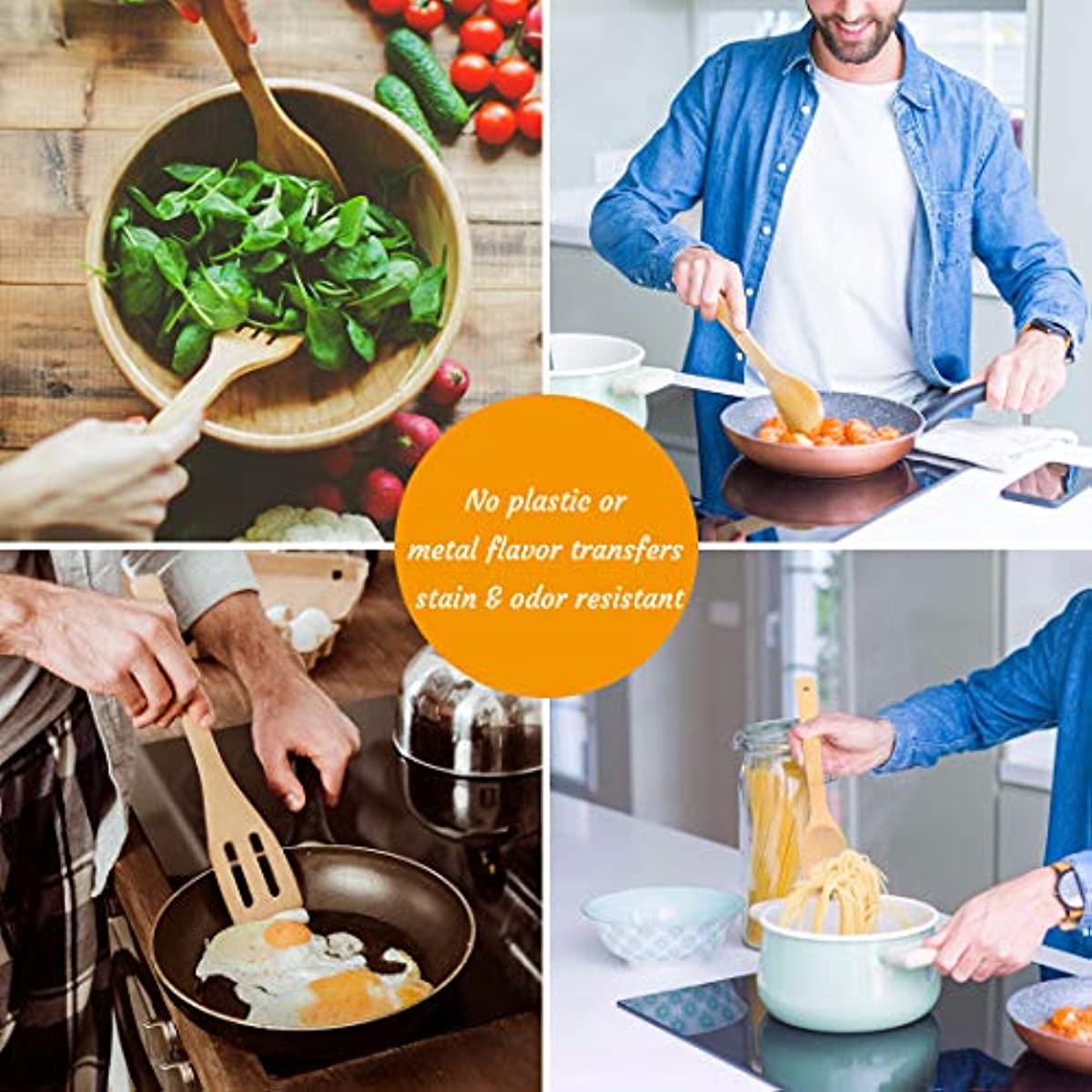 6pc Bamboo Shovel Cooking Utensils Set