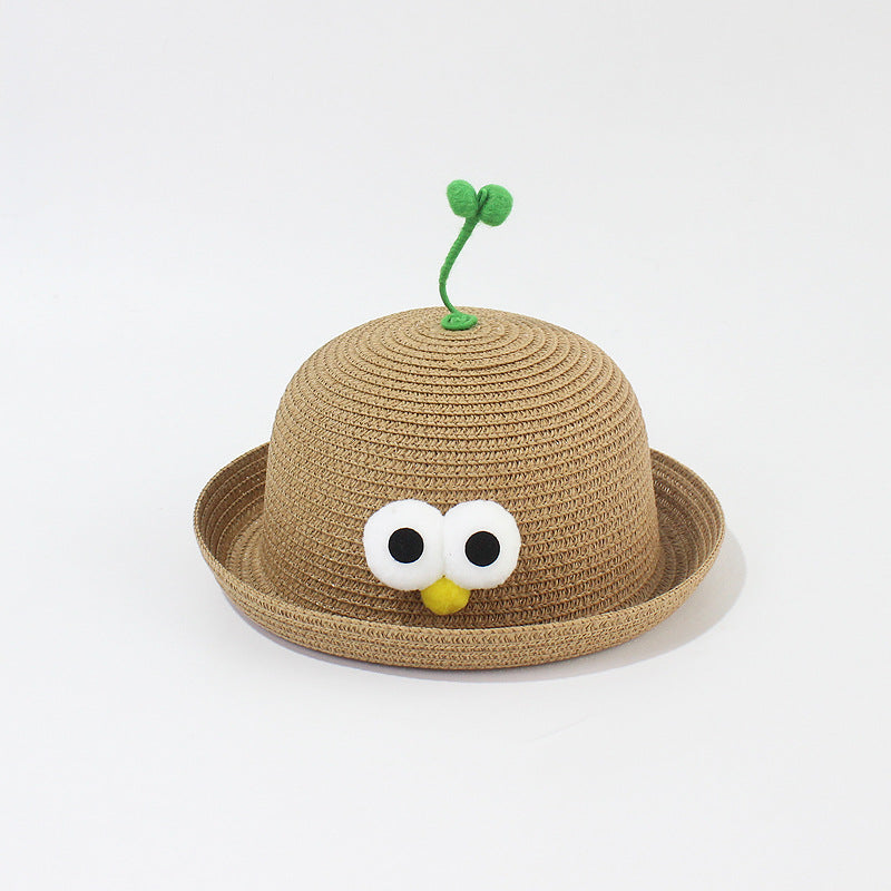 Girls Small Straw Sun Hat Fisherman Sun Hat