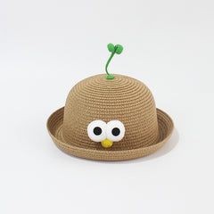 Girls Small Straw Sun Hat Fisherman Sun Hat