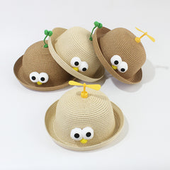 Girls Small Straw Sun Hat Fisherman Sun Hat
