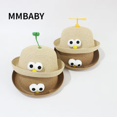 Girls Small Straw Sun Hat Fisherman Sun Hat