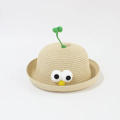 Girls Small Straw Sun Hat Fisherman Sun Hat