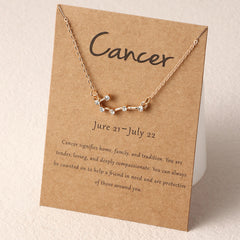 Boys Kids12 Constellation Pendant Necklace Zodiac Horoscope Astrology Silver