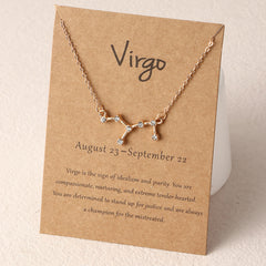 Boys Kids12 Constellation Pendant Necklace Zodiac Horoscope Astrology Silver