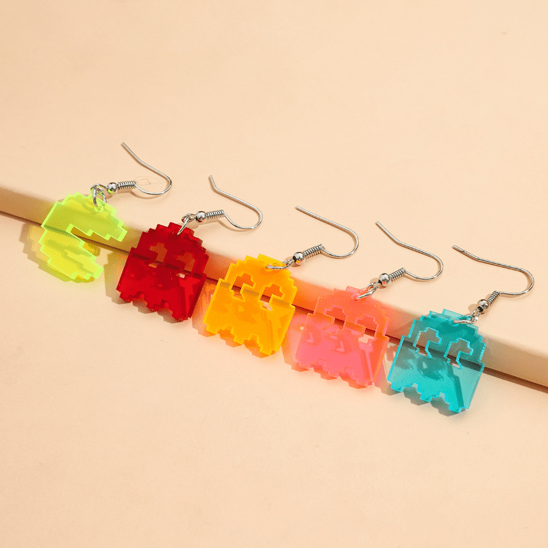 Kids' Fun Acrylic Earrings - 5 Pairs Set
