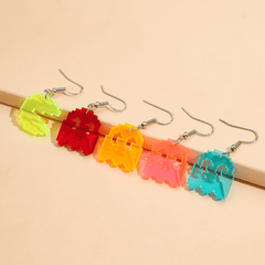 Kids' Fun Acrylic Earrings - 5 Pairs Set