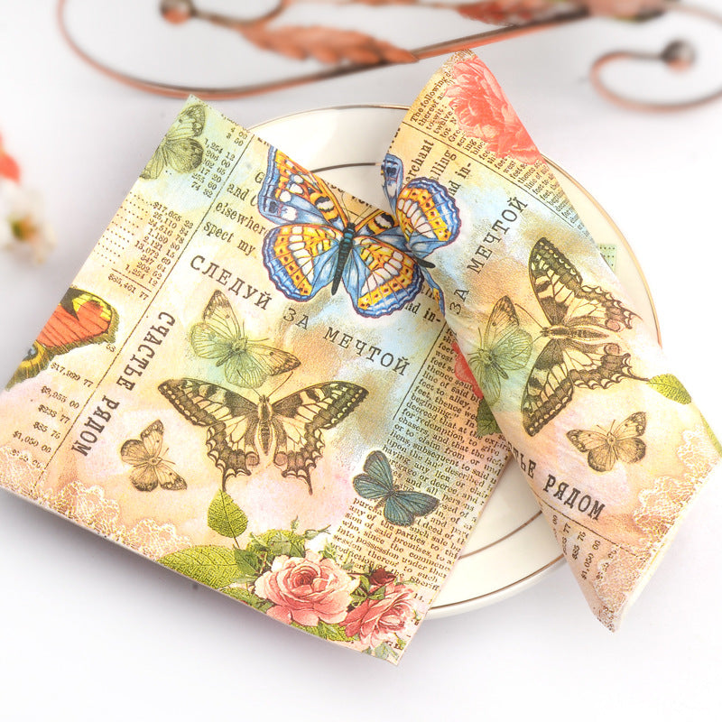 20pcs Butterfly Printing Paper Napkin Placemat Party Tissue Decoration