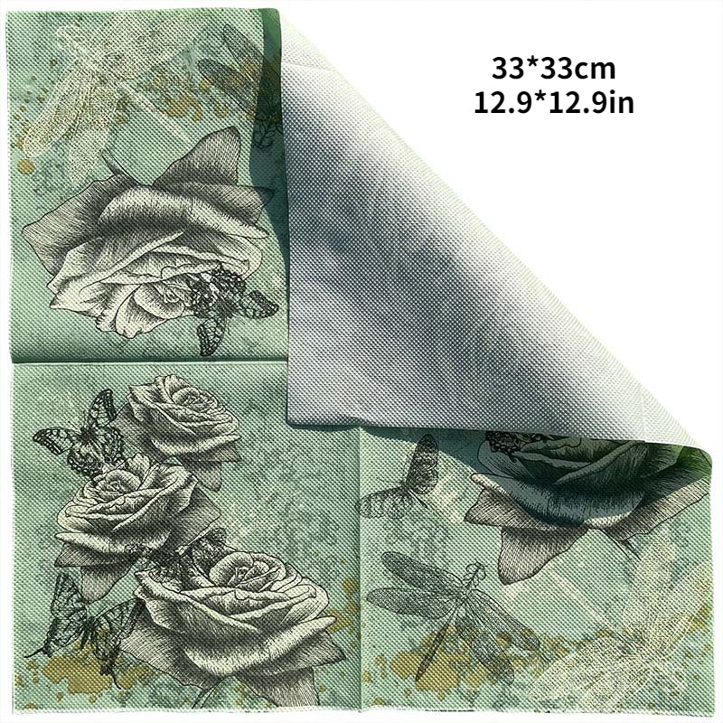 20pcs Colorful Printing Napkin Flowers Herbal Tissue Paper Party Decoration