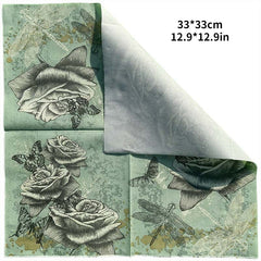 20pcs Colorful Printing Napkin Flowers Herbal Tissue Paper Party Decoration