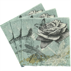 20pcs Colorful Printing Napkin Flowers Herbal Tissue Paper Party Decoration