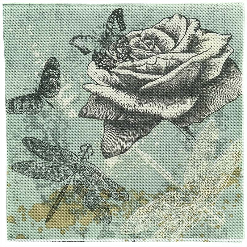 20pcs Colorful Printing Napkin Flowers Herbal Tissue Paper Party Decoration