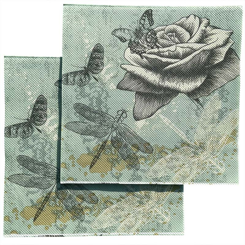 20pcs Colorful Printing Napkin Flowers Herbal Tissue Paper Party Decoration