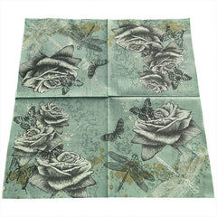 20pcs Colorful Printing Napkin Flowers Herbal Tissue Paper Party Decoration