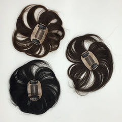 Human Hair Toupee Fringe Hairpiece Top Clip Extension