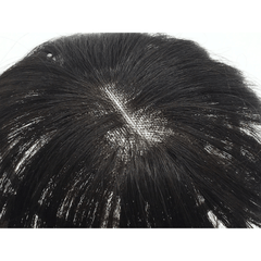 Human Hair Toupee Fringe Hairpiece Top Clip Extension